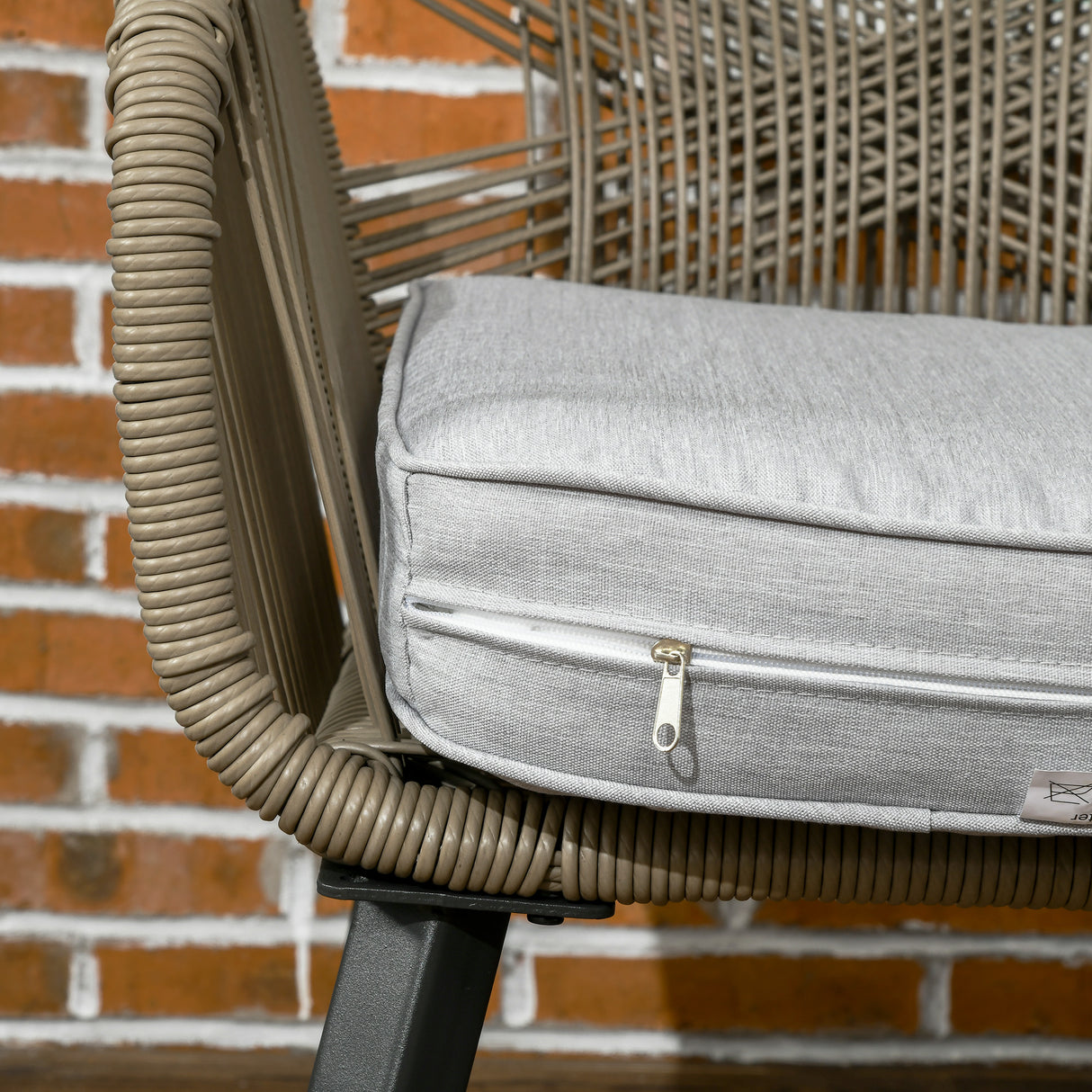 easycomfort set tavolino e sedie da giardino 3 pezzi in rattan pe e acciaio con 2 sedie moderne e 1 tavolino da caffe