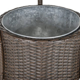 easycomfort easycomfort set 5 pezzi tavolino e 4 sedie alte in rattan sintetico e acciaio