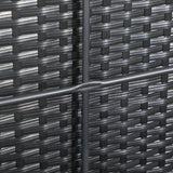 easycomfort baule da giardino in rattan e acciaio con coperchio 95x60x53cm nero