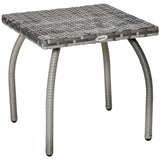 easycomfort easycomfort tavolino in rattan sintetico da esterno giardino terrazzo impermeabile grigio 45x45x44cm