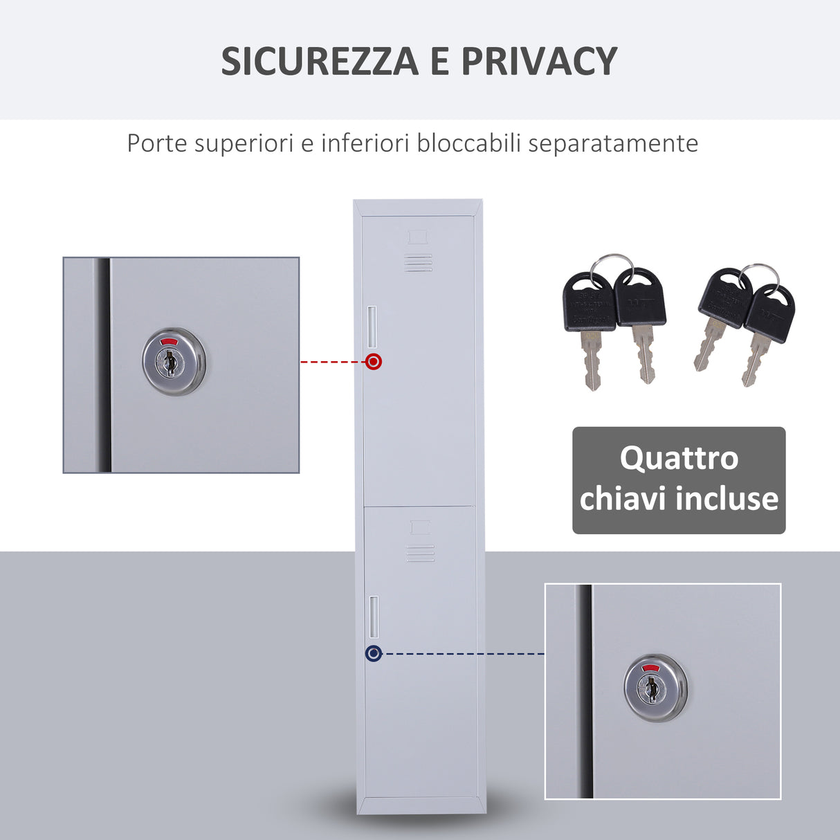 easycomfort easycomfort armadietto 4 ripiani 2 porte chiusura di sicurezza ufficio garage officina acciaio laminato a freddo 38x46x180cm grigio ean 8054111847179