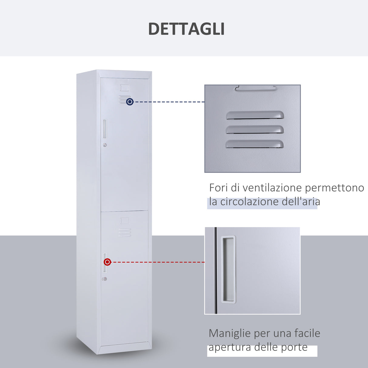 easycomfort easycomfort armadietto 4 ripiani 2 porte chiusura di sicurezza ufficio garage officina acciaio laminato a freddo 38x46x180cm grigio ean 8054111847179