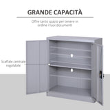 easycomfort easycomfort armadietto mobile ripiano regolabile chiusura di sicurezza per casa ufficio garage acciaio 80x40x92 5cm grigio ean 8054111848473