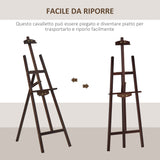 easycomfort cavalletto pittura studio professionale altezza e inclinazione regolabili in legno marrone