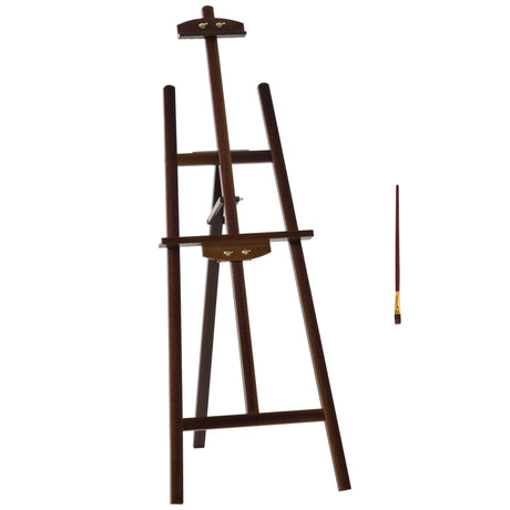 easycomfort cavalletto pittura studio professionale altezza e inclinazione regolabili in legno marrone