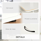 easycomfort easycomfort scrivania per pc con ripiano per tastiera e per monitor e 2 cassetti 120x55x85 cm bianca