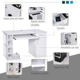 easycomfort easycomfort scrivania per pc ergonomica con mensole armadietto cassetto e piano tastiera estraibile bianca 120x60x74cm ean 8054111849340