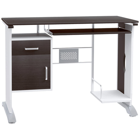 easycomfort easycomfort scrivania porta pc da ufficio con cassetti in legno 100x52x75cm colore noce ean 8054144131955