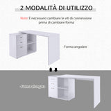 easycomfort easycomfort scrivania angolare per computer da ufficio con cassettiera 11783 576cm bianco ean 8054111848404