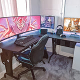 easycomfort easycomfort scrivania gaming per casa o ufficio angolare e salvaspazio con ripiano tastiera estraibile 165x145x86 5cm nera ean 8054111848558