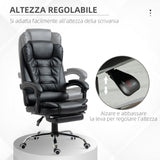 easycomfort easycomfort sedia da ufficio ad altezza regolabile con schienale reclinabile e poggiapiedi 64 5x69x109 117 cm nero