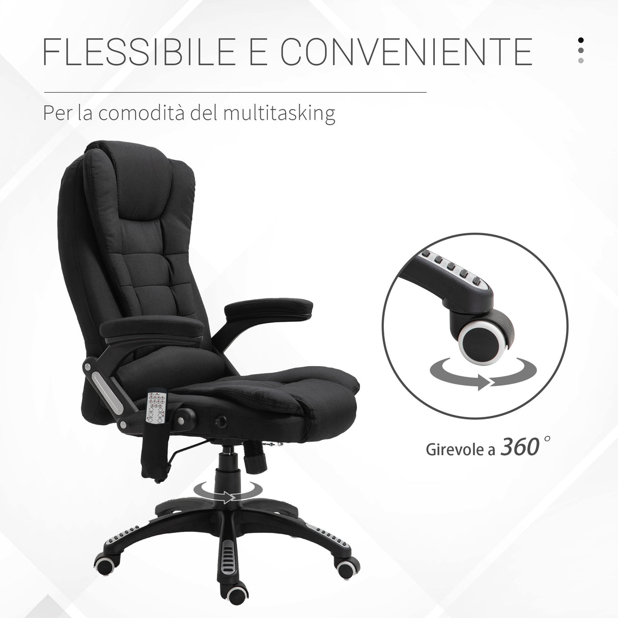 easycomfort easycomfort poltrona massaggiante da ufficio e casa con altezza regolabile e 6 punti di massaggio 67x74x107 116 cm nera