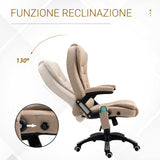 easycomfort easycomfort poltrona da ufficio massaggiante con altezza regolabile 6 punti di massaggio e riscaldamento beige