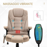 easycomfort easycomfort poltrona da ufficio massaggiante con altezza regolabile 6 punti di massaggio e riscaldamento beige