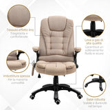 easycomfort easycomfort poltrona da ufficio massaggiante con altezza regolabile 6 punti di massaggio e riscaldamento beige