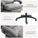 easycomfort easycomfort sedia da ufficio imbottita con 6 punti massaggianti altezza regolabile e rotelle 70x62x120 130 cm grigio