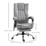 easycomfort easycomfort poltrona da ufficio massaggiante riscaldante altezza e reclinazione regolabili poggiapiedi retrattile 62x67x113 120cm grigio