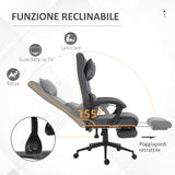easycomfort easycomfort sedia da ufficio ergonomica ad altezza regolabile con braccioli e poggiapiedi 66x70x115 123 cm grigia