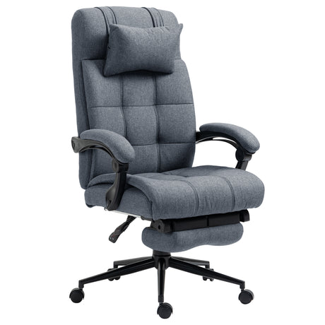 easycomfort easycomfort sedia da ufficio ergonomica reclinabile sedia direzionale con schiena alta poltrona ufficio con poggiatesta e poggiapiedi estraibile 66x70x116 124cm grigio