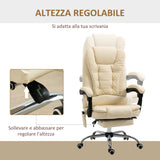 easycomfort easycomfort poltrona massaggiante ergonomica ad altezza regolabile con 6 punti vibranti 65x160x104 cm crema