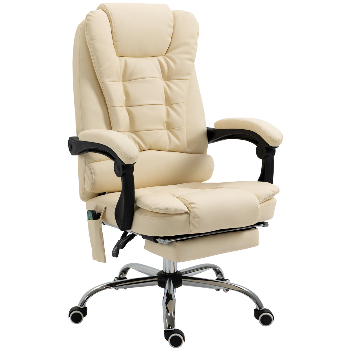easycomfort easycomfort poltrona massaggiante ergonomica ad altezza regolabile con 6 punti vibranti 65x160x104 cm crema