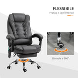 easycomfort easycomfort poltrona da ufficio massaggiante e reclinabile con riscaldamento e altezza regolabile grigio