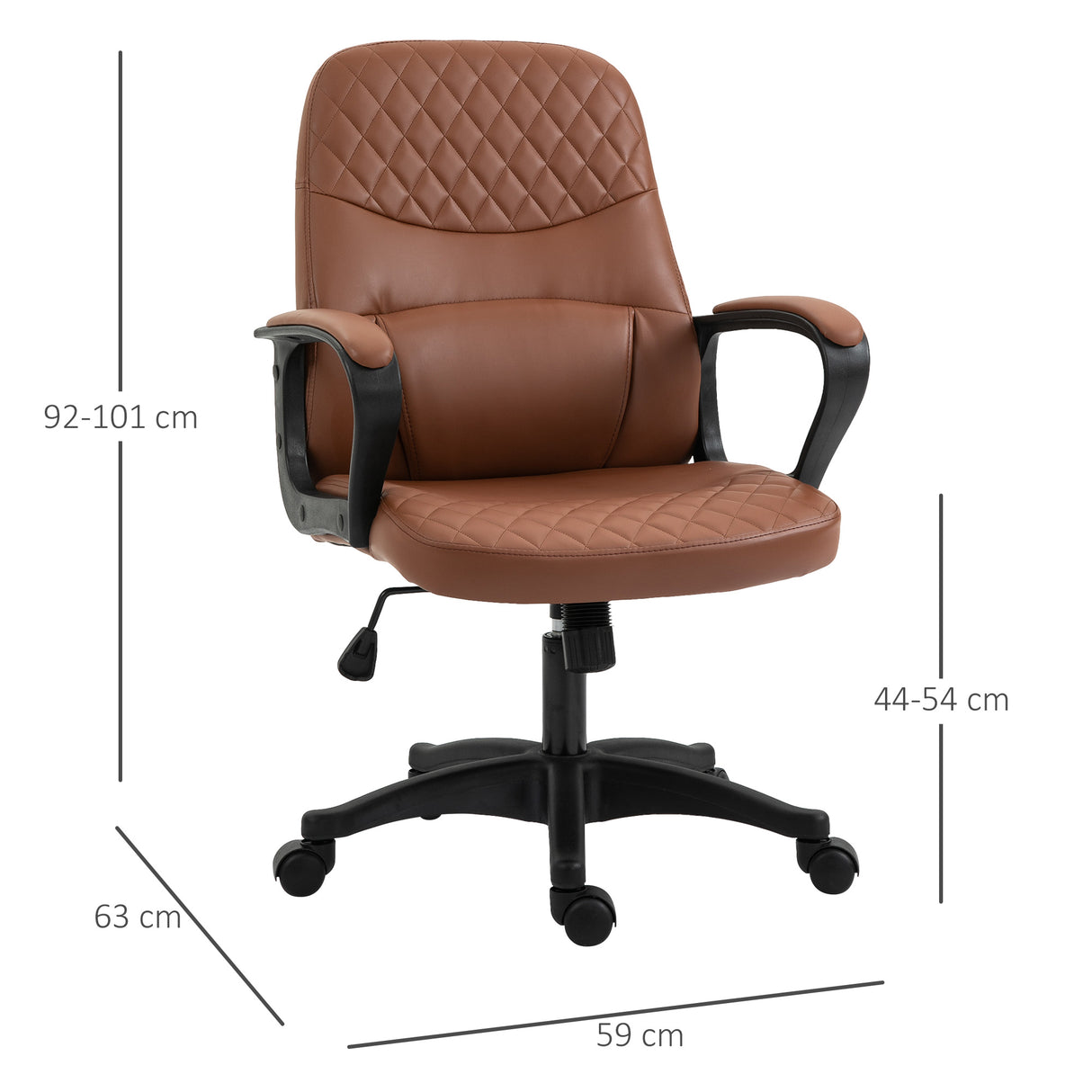 easycomfort easycomfort sedia da ufficio a dondolo con 2 punti massaggianti e porta usb poltrona da ufficio in finta pelle marrone con altezza regolabile 59x63x92 101cm ean 8054144136585