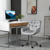 easycomfort easycomfort sedia da ufficio ergonomica girevole con altezza regolabile e ruote rivestimento in velluto grigio