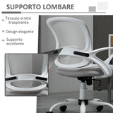 easycomfort easycomfort sedia da ufficio basculante in tessuto a rete grigio sedia da scrivania ergonomica e girevole con altezza regolabile