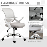 easycomfort easycomfort sedia da ufficio basculante in tessuto a rete grigio sedia da scrivania ergonomica e girevole con altezza regolabile