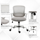 easycomfort easycomfort sedia da ufficio basculante in tessuto a rete grigio sedia da scrivania ergonomica e girevole con altezza regolabile
