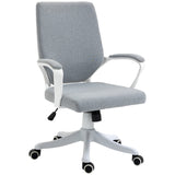 easycomfort easycomfort sedia da ufficio ergonomica altezza regolabile e funzione dondolo poltrona girevole con ruote 62x69x92 100cm grigio bianco