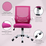 easycomfort easycomfort sedia da ufficio ergonomica con braccioli e supporto lombare poltrona ufficio girevole e altezza regolabile in tessuto rosa