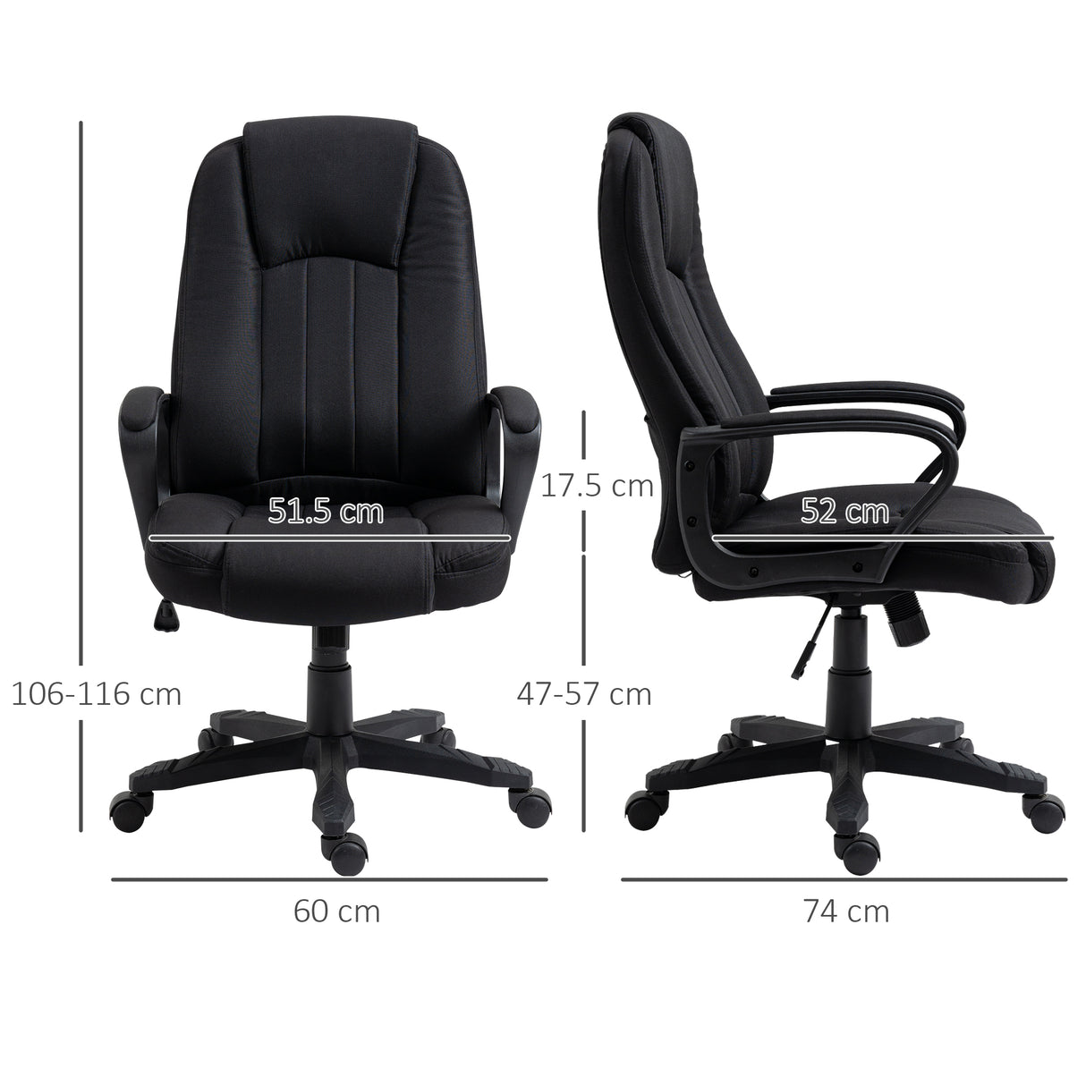 easycomfort easycomfort poltrona da ufficio massaggiante ad altezza regolabile 60x74x106 116cm nera