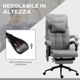 easycomfort easycomfort sedia da ufficio reclinabile e riscaldante con 6 punti massaggio e 5 modalita grigio