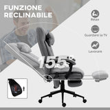 easycomfort easycomfort sedia da ufficio reclinabile e riscaldante con 6 punti massaggio e 5 modalita grigio