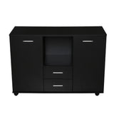 easycomfort easycomfort armadietto portastampante per lufficio con ruote a 360 in legno nero ean 8054111848787