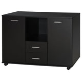 easycomfort easycomfort armadietto portastampante per lufficio con ruote a 360 in legno nero ean 8054111848787