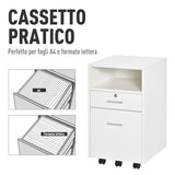 easycomfort easycomfort cassettiera da ufficio cassettiera per scrivania portadocumenti e porta stampante 2 chiavi bianca