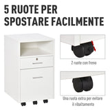 easycomfort easycomfort cassettiera da ufficio cassettiera per scrivania portadocumenti e porta stampante 2 chiavi bianca