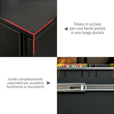 easycomfort easycomfort cassettiera ufficio con ruote schedario portadocumenti a 2 cassetti con serratura e 2 chiavi in acciaio 39x48x67cm nero