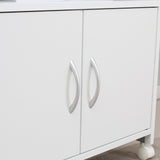 easycomfort easycomfort mobile porta stampante con 4 ruote cassetto e armadietto 60x39x80cm bianco