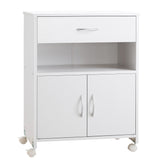 easycomfort easycomfort mobile porta stampante con 4 ruote cassetto e armadietto 60x39x80cm bianco