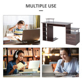 easycomfort easycomfort scrivania per computer da camera e ufficio con cassetto e scaffale in legno 152x60x88cm marrone ean 8054111843164