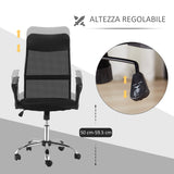 easycomfort easycomfort sedia ergonomica da ufficio girevole e dondolo con ruote altezza regolabile e schienale a rete 63x65x109 119cm nero