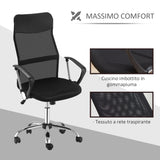 easycomfort easycomfort sedia ergonomica da ufficio girevole e dondolo con ruote altezza regolabile e schienale a rete 63x65x109 119cm nero