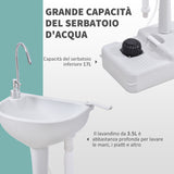 easycomfort easycomfort lavabo portatile da campeggio con 2 ruote maniglia serbatoio acqua 17l e serbatoio sapone 3.5l