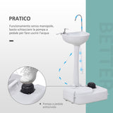 easycomfort easycomfort lavabo portatile da campeggio con 2 ruote maniglia serbatoio acqua 17l e serbatoio sapone 3.5l