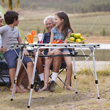easycomfort easycomfort tavolo da pic nic pieghevole avvolgibile in alluminio con custodia 120 x 70cm