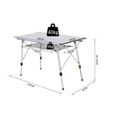 easycomfort easycomfort tavolo da pic nic pieghevole avvolgibile in alluminio con custodia 120 x 70cm